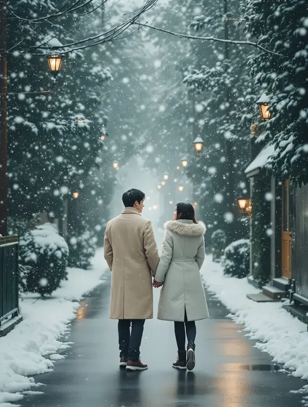 雪落时分（눈이 내리는 시간）双人剧照